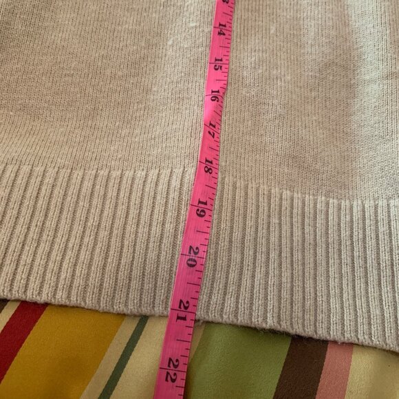 VTG Eddie Bauer Women's Cardigan Angora Fair Isle Beige Blue Sz M Cottagecore - Picture 13 of 16